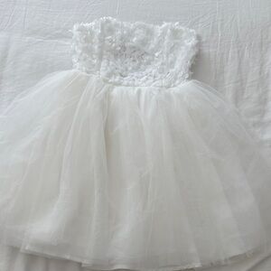 Elegant White Strapless Tulle Dress size S nwt